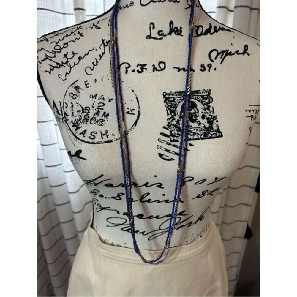 3 Stand Beaded Long Beaded Necklace